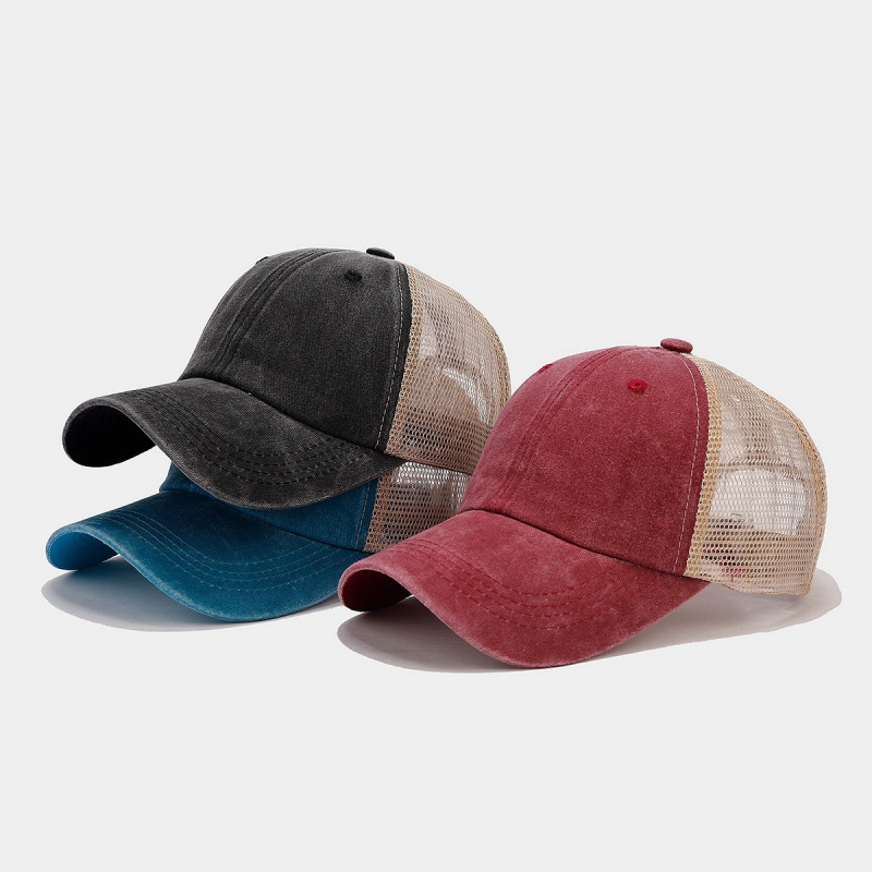 Trucker Cap Mesh - Boné Trucker Vintage em Denim Lavado