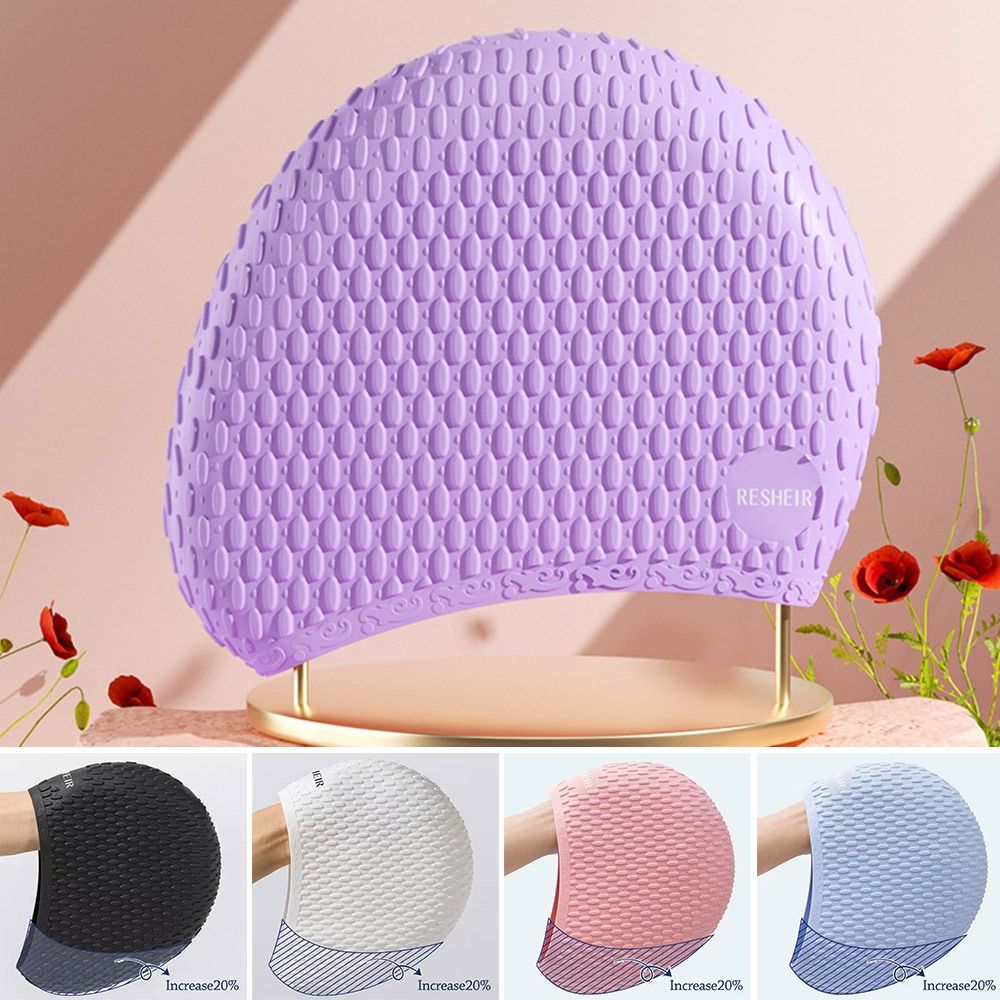 Swim Hat Silicone - Touca de natação elástica de verão,