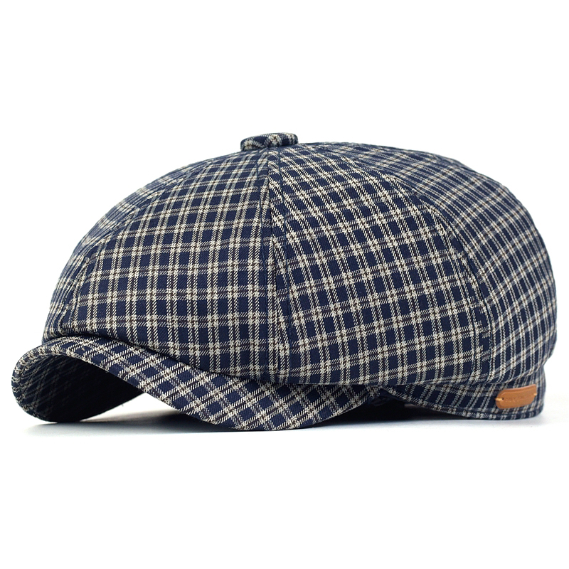 Newsboy Cap Ivy - Primavera verão xadrez newsboy boné peaky