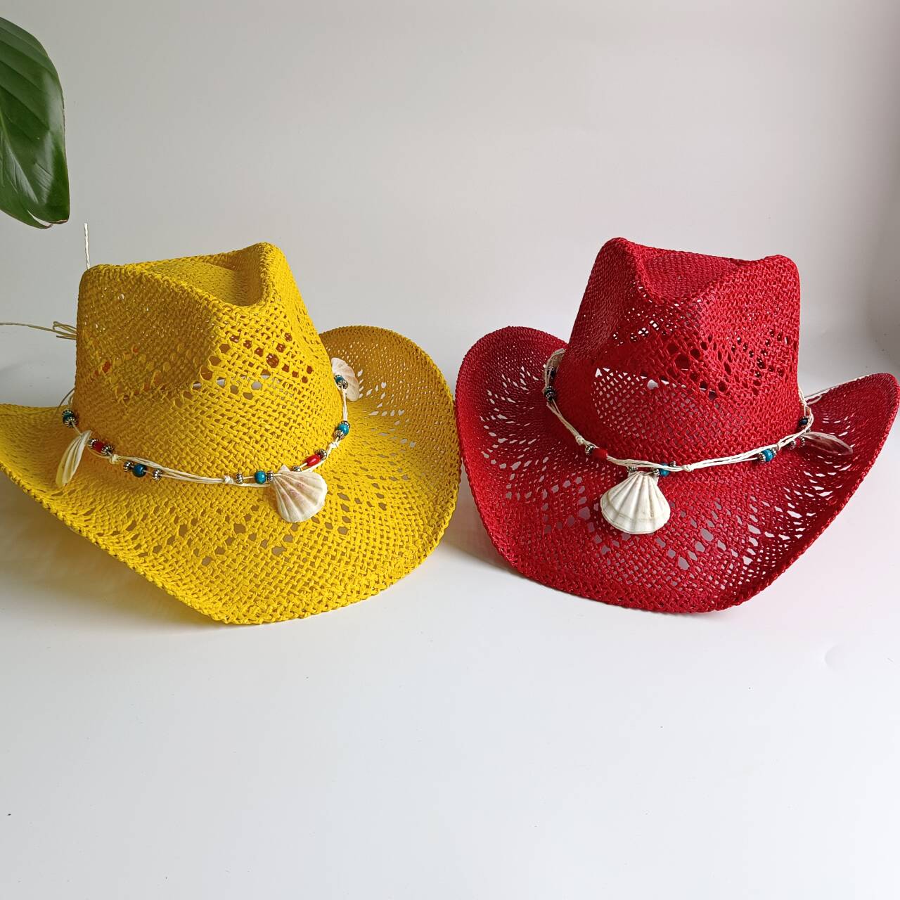 Cowboy Hat Straw - Chapéus de Palha Cowboy Amarelos Brilhantes