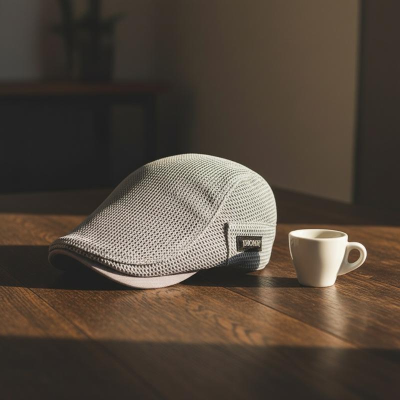 Newsboy Cap Ivy - Boina Masculina de Malha Estilo Newsboy,