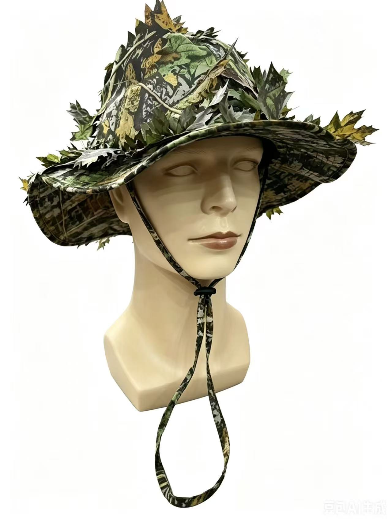 Boonie Hat Tactical - Chapéus Boonie Camuflados Masculinos com Folhas