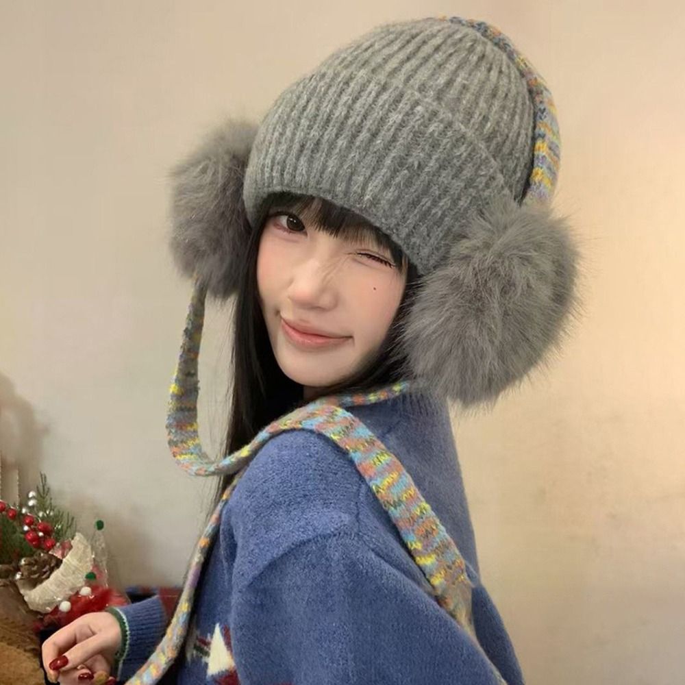 Beanie Cuffed Knit - Gorro retrô de malha com aba