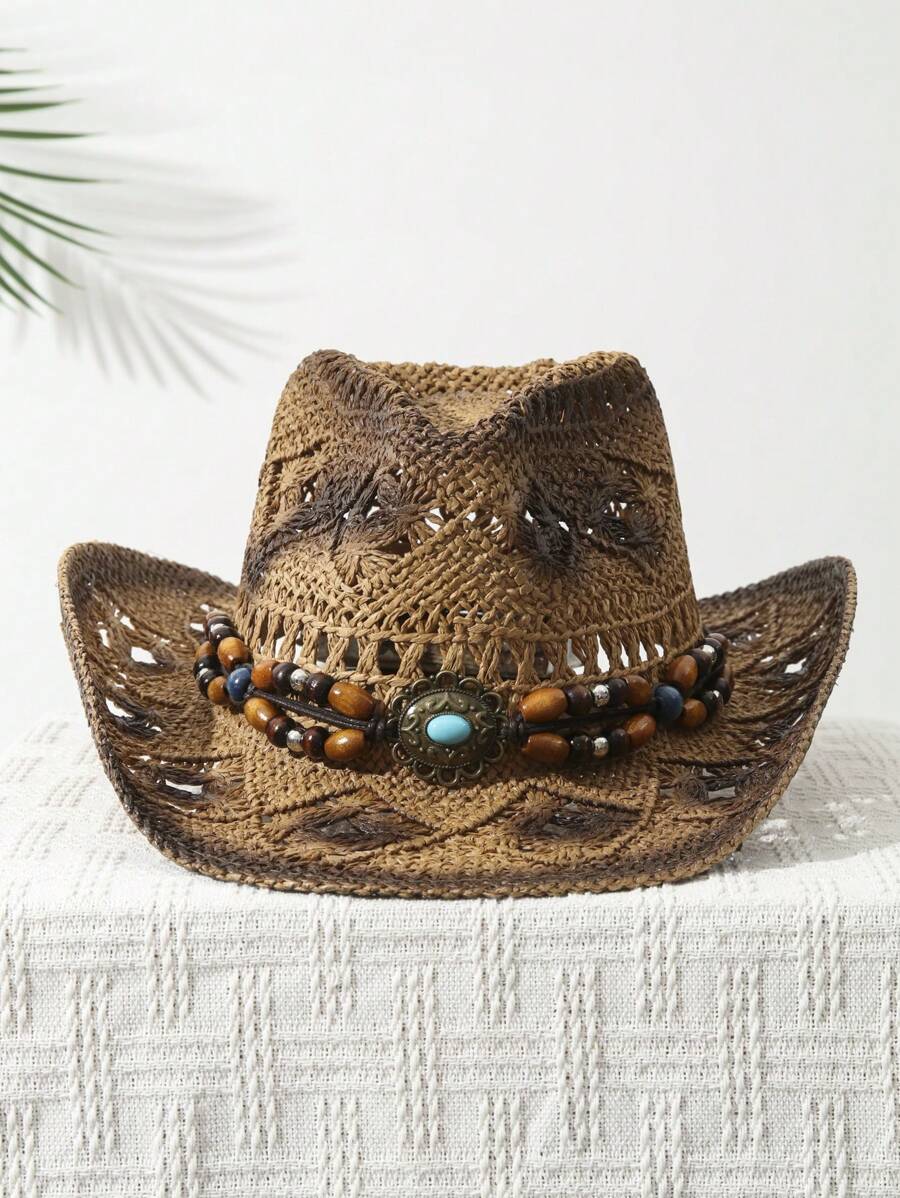 Cowboy Hat Straw - 1 Peça Chapéu de Cowboy Unissex