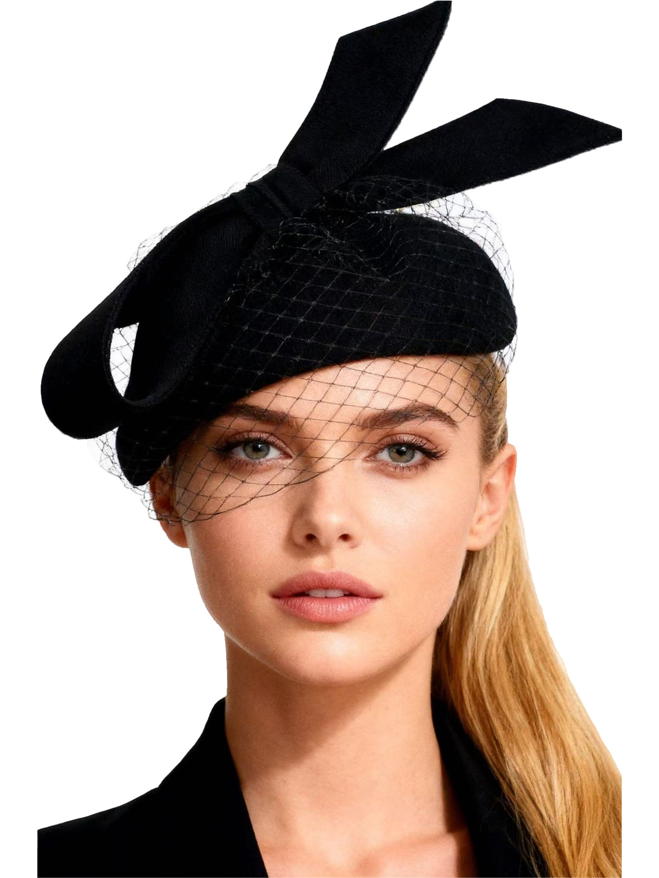 Beret French Wool - Boina branca francesa fascinator inverno elegante