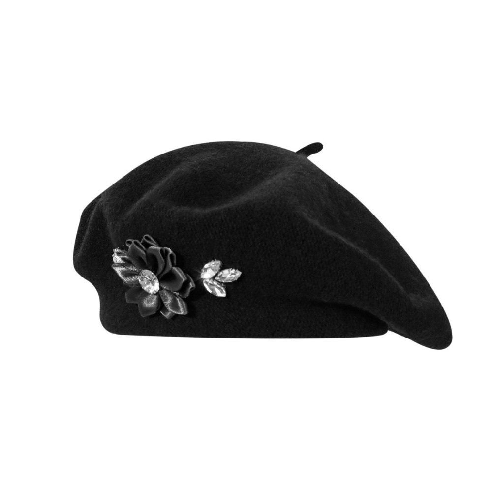 Beret French Wool - Boina de Lã Sólida da Moda