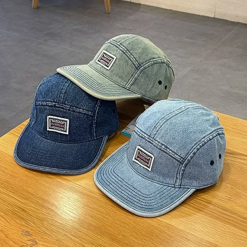Vintage aba plana denim bonés  - Corduroy Cap 5 Panel avaliação e preço
