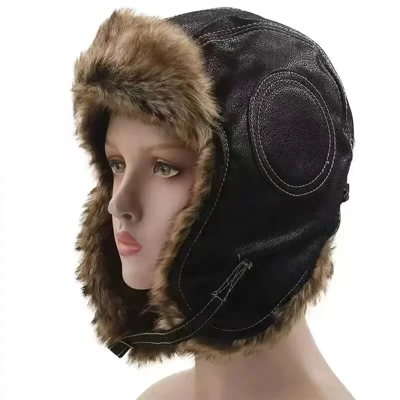 Boné de neve de couro com abas - Trapper Hat Ear Flap avaliação e preço
