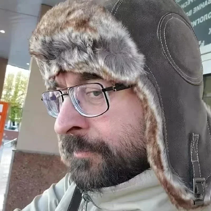 Boné de neve de couro com abas - Trapper Hat Ear Flap avaliação e preço