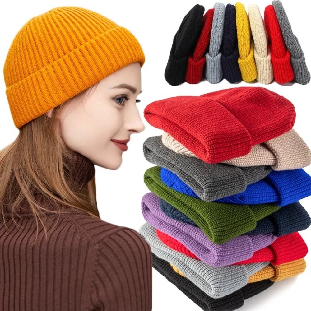 Gorro Unissex de Cor Sólida pa - Beanie Cuffed Knit avaliação e preço
