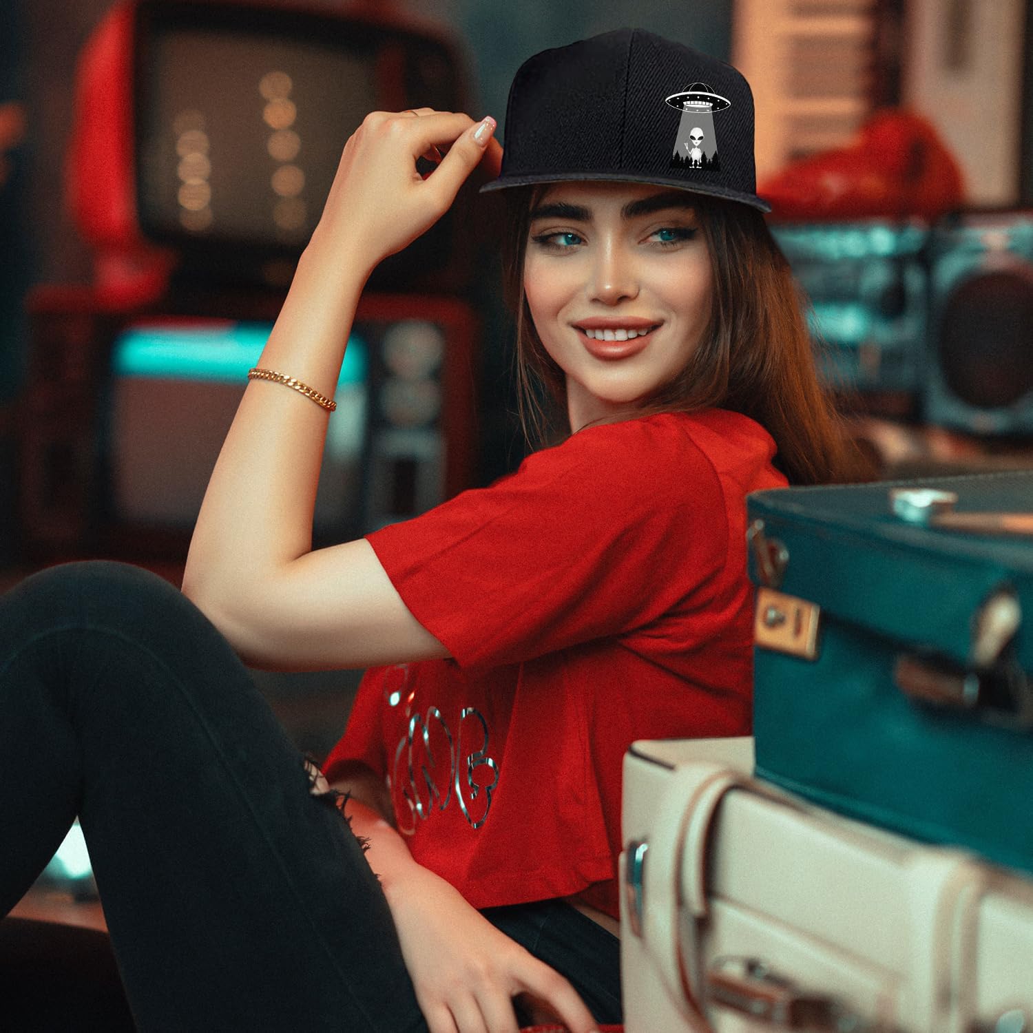Ufo Aliens Snapback Chapéus pa - Snapback Hat Flat avaliação e preço