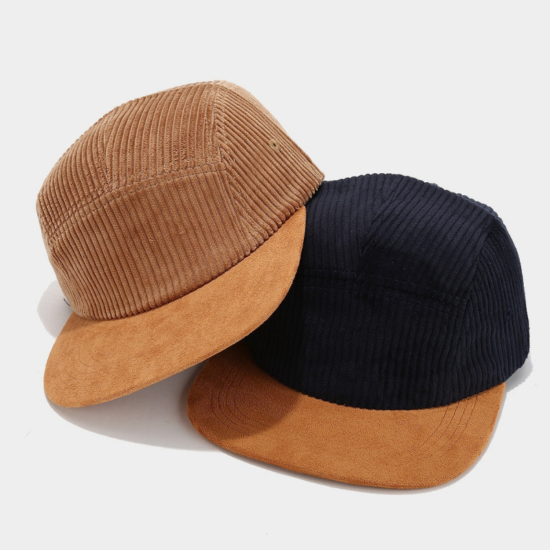 Boné Retro de Corduroy com Aba - Corduroy Cap 5 Panel avaliação e preço